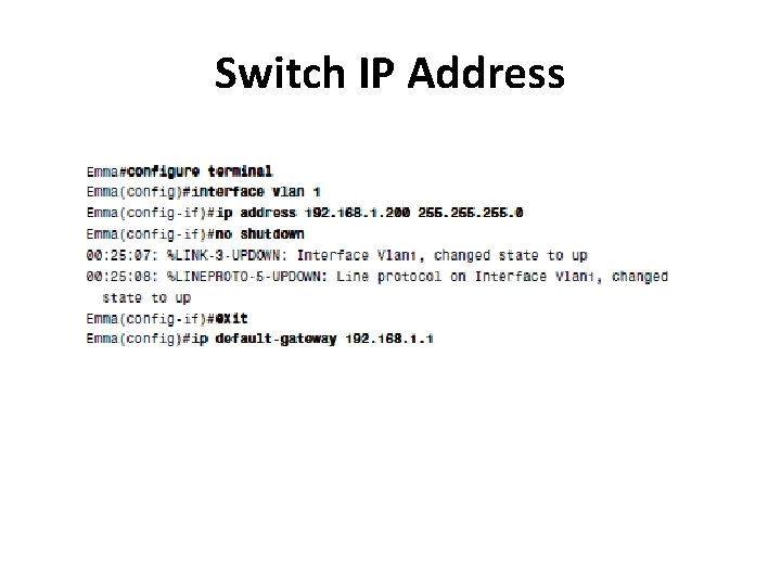 Switch IP Address 