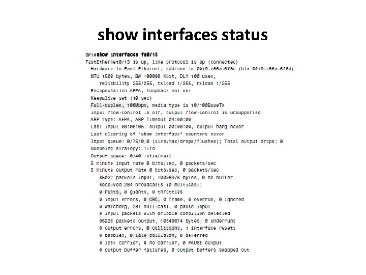 show interfaces status 