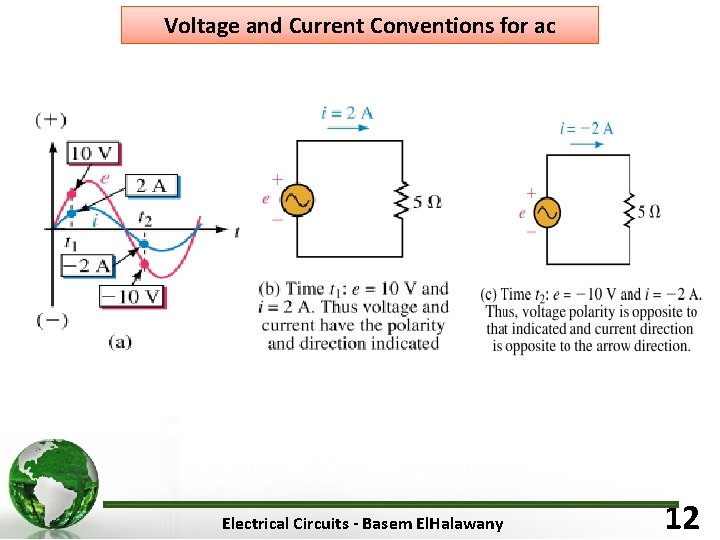 Voltage and Current Conventions for ac Electrical Circuits - Basem El. Halawany 12 