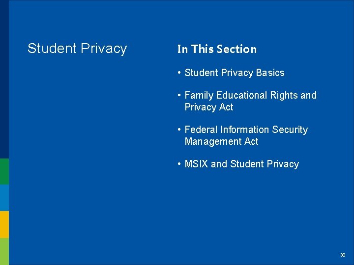 Student Privacy In This Section • Student Privacy Basics • Family Educational Rights and