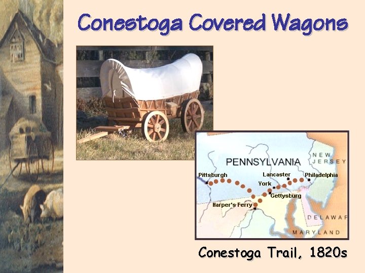 Conestoga Covered Wagons Conestoga Trail, 1820 s 