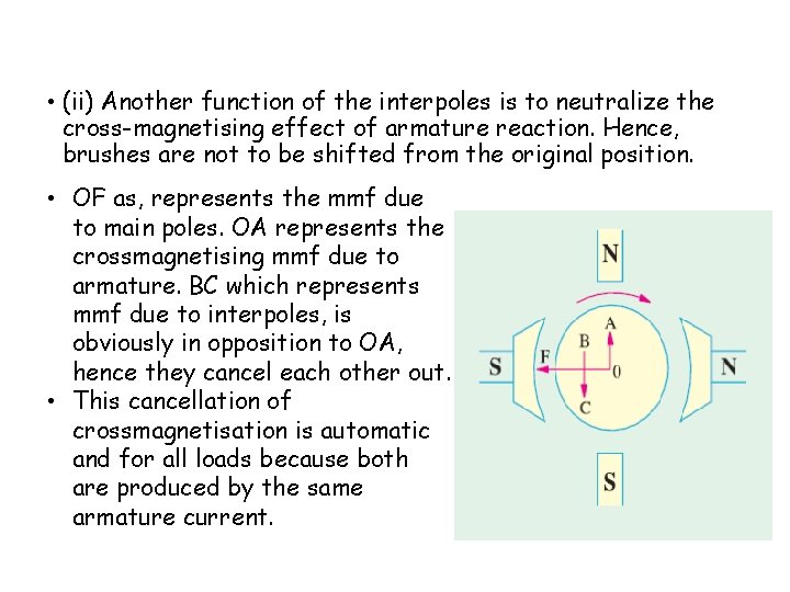  • (ii) Another function of the interpoles is to neutralize the cross-magnetising effect