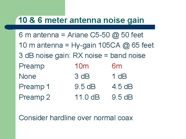 10 & 6 meter antenna noise gain 6 m antenna = Ariane C 5