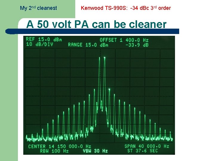 My 2 nd cleanest Kenwood TS-990 S: -34 d. Bc 3 rd order A
