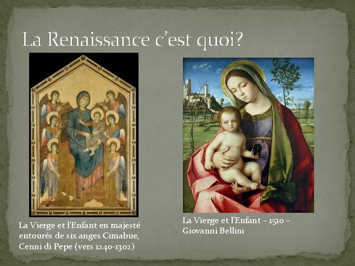 La Renaissance c’est quoi? La Vierge et l'Enfant en majesté entourés de six anges