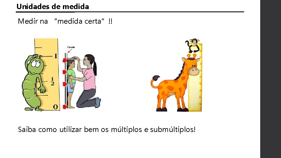 Unidades de medida Medir na “medida certa”!! Saiba como utilizar bem os múltiplos e