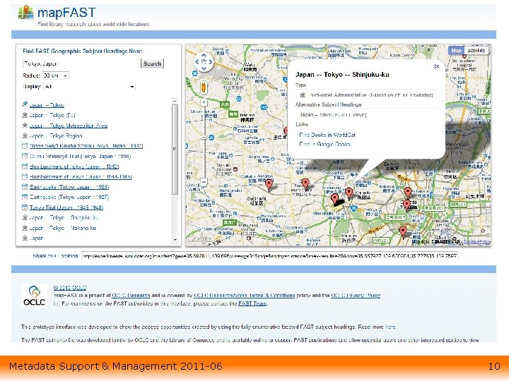 map. FAST Metadata Support & Management 2011 -06 10 