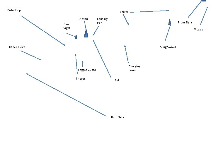 Pistol Grip Barrel Action Rear Sight Loading Port Front Sight Muzzle Cheek Piece Sling