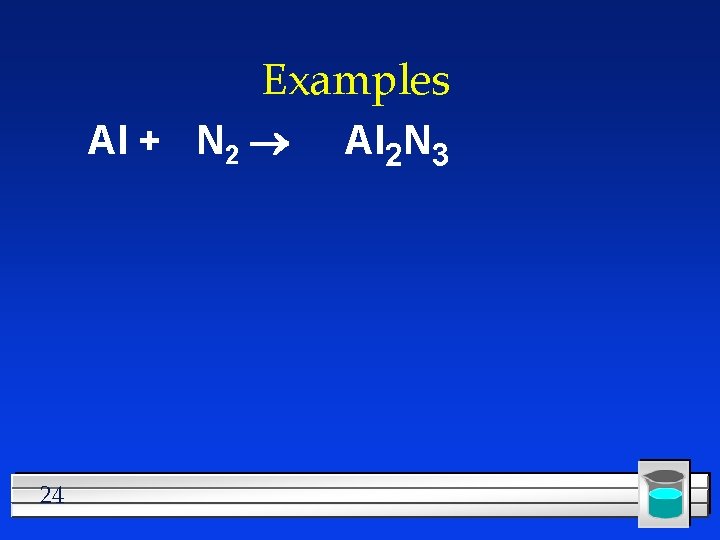 Examples Al + N 2 24 Al 2 N 3 