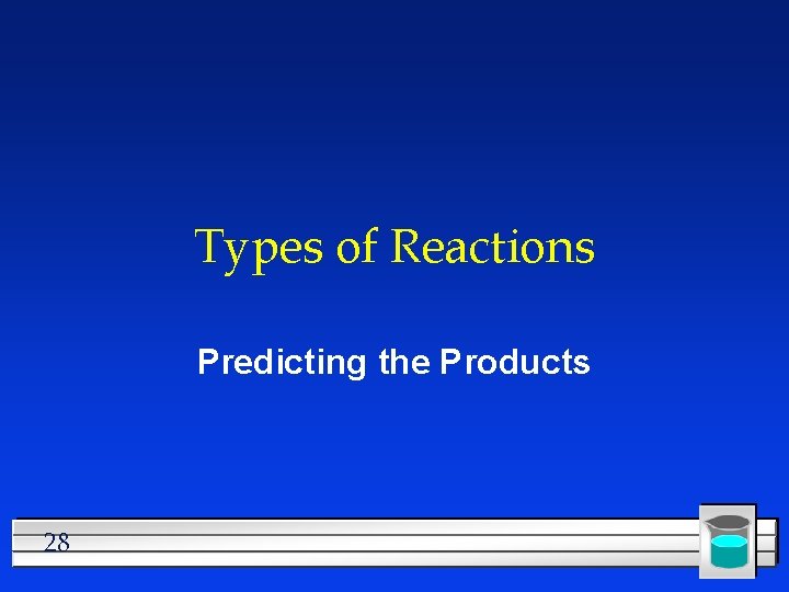 Types of Reactions Predicting the Products 28 