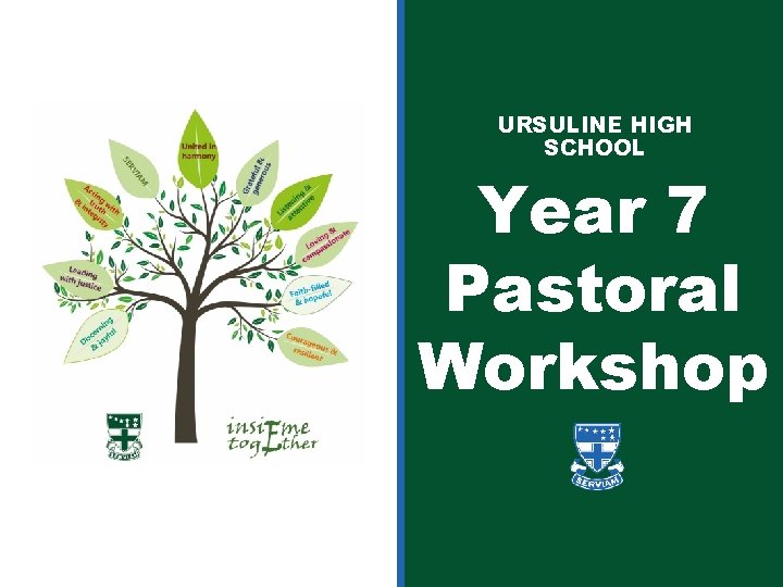 URSULINE HIGH SCHOOL Year 7 Pastoral Workshop 