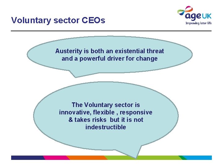 Voluntary sector CEOs Austerity is both an existential threat and a powerful driver for
