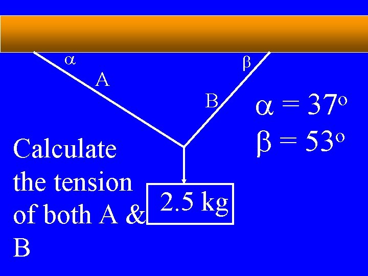 a A b B Calculate the tension 2. 5 kg of both A &
