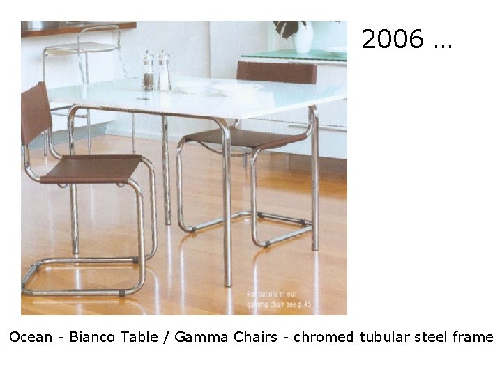 2006 … Ocean - Bianco Table / Gamma Chairs - chromed tubular steel frame