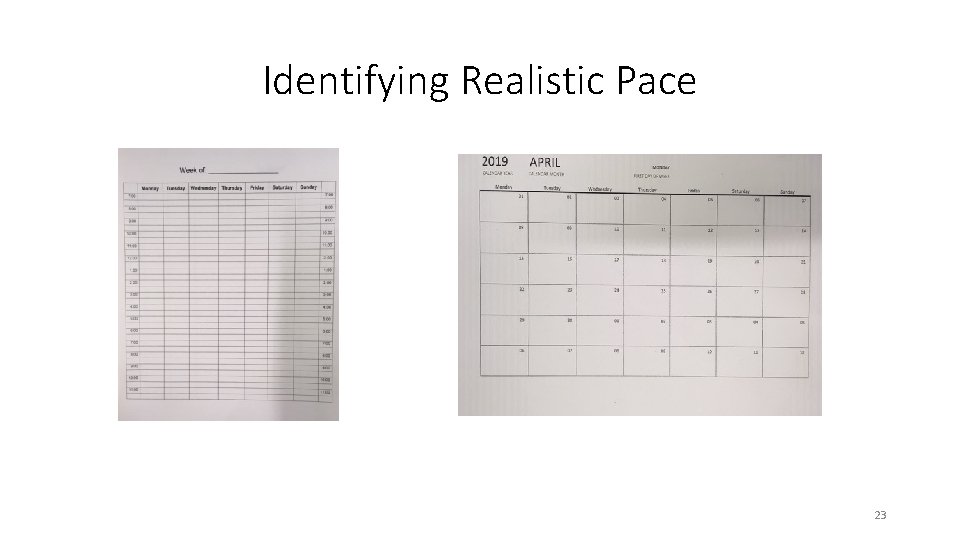 Identifying Realistic Pace 23 