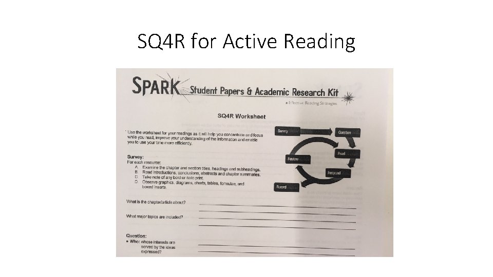SQ 4 R for Active Reading 