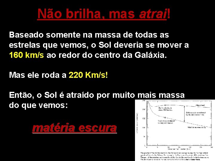 Não brilha, mas atrai! Baseado somente na massa de todas as estrelas que vemos,