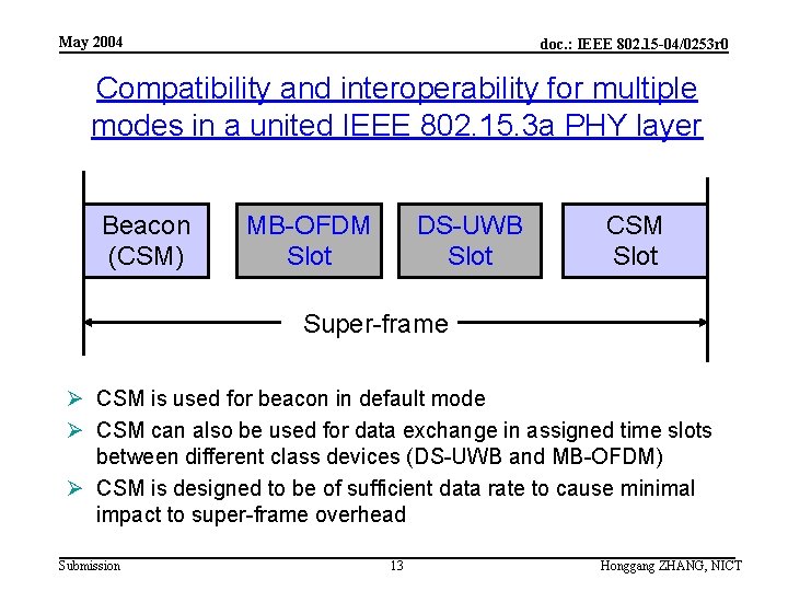 May 2004 doc. : IEEE 802. 15 -04/0253 r 0 Compatibility and interoperability for