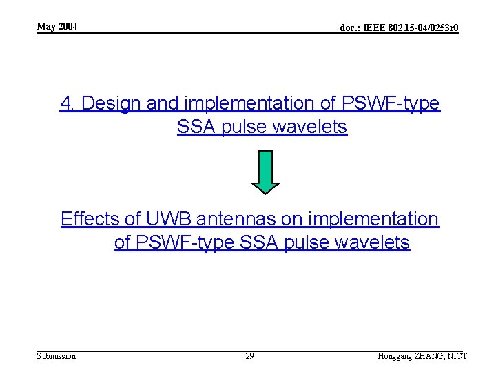 May 2004 doc. : IEEE 802. 15 -04/0253 r 0 4. Design and implementation