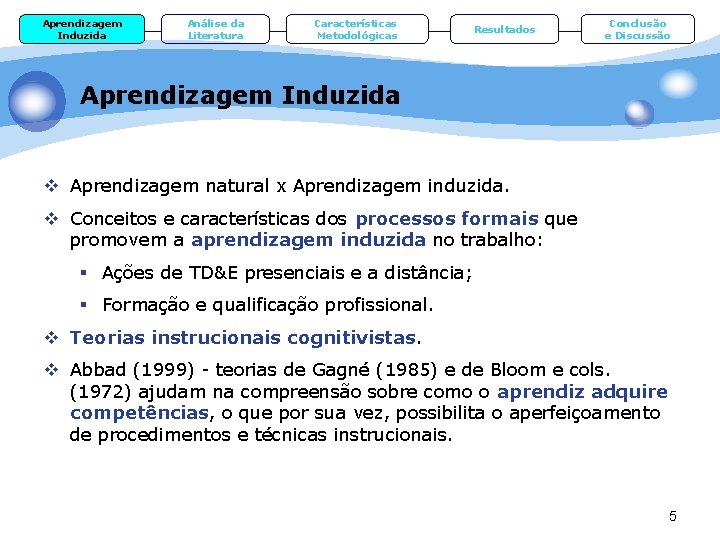 Aprendizagem Induzida Análise da Literatura Características Metodológicas Resultados Conclusão e Discussão Aprendizagem Induzida v