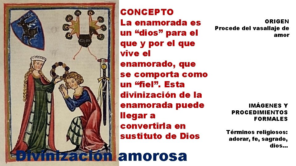 CONCEPTO La enamorada es un “dios” para el que y por el que vive