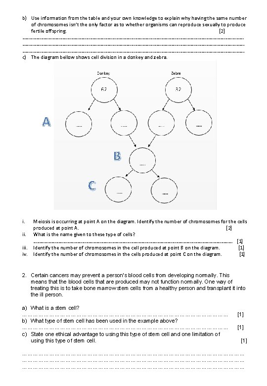b) Use information from the table and your own knowledge to explain why having