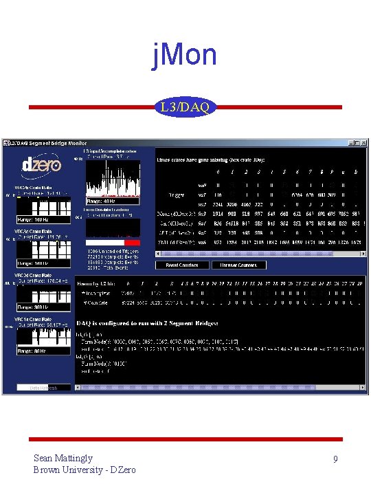 j. Mon L 3/DAQ Sean Mattingly Brown University - DZero 9 