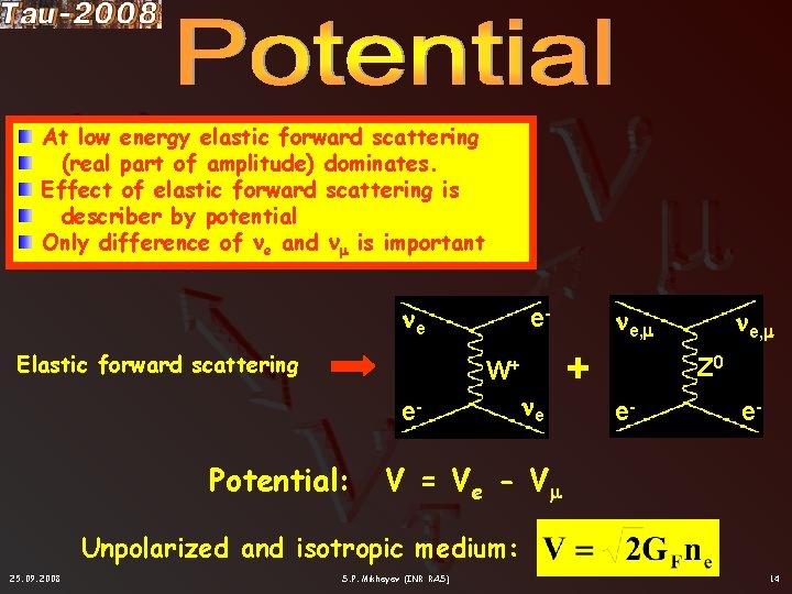 At low energy elastic forward scattering (real part of amplitude) dominates. Effect of elastic