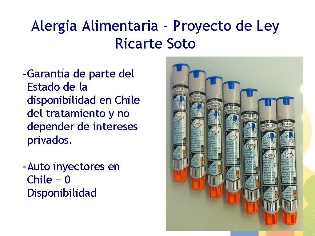 Alergia Alimentaria - Proyecto de Ley Ricarte Soto - Garantía de parte del Estado