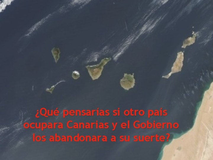 ¿Qué pensarías si otro país ocupara Canarias y el Gobierno los abandonara a su