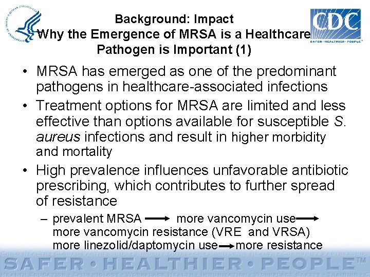 Background: Impact Why the Emergence of MRSA is a Healthcare Pathogen is Important (1)