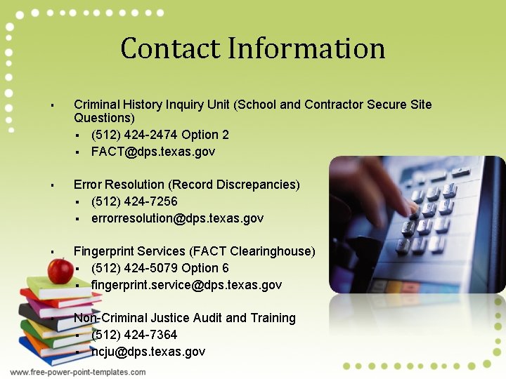 Contact Information § Criminal History Inquiry Unit (School and Contractor Secure Site Questions) § Contact Information § Criminal History Inquiry Unit (School and Contractor Secure Site Questions) §