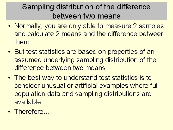 Sample Difference PY 1 PR 1 lecture 4 Comparing two