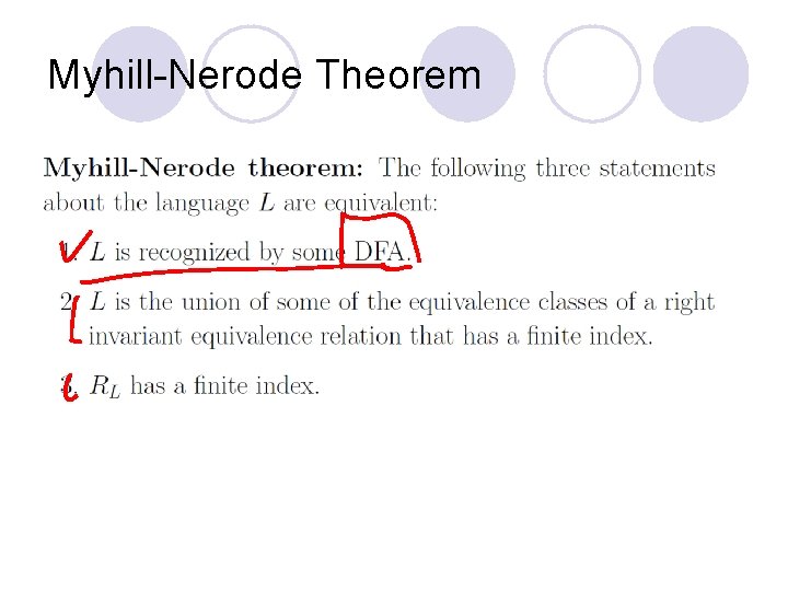 Myhill-Nerode Theorem 