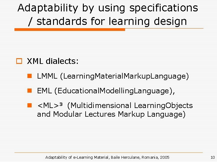 Adaptability of Learning Objects Sam Joachim 5 th