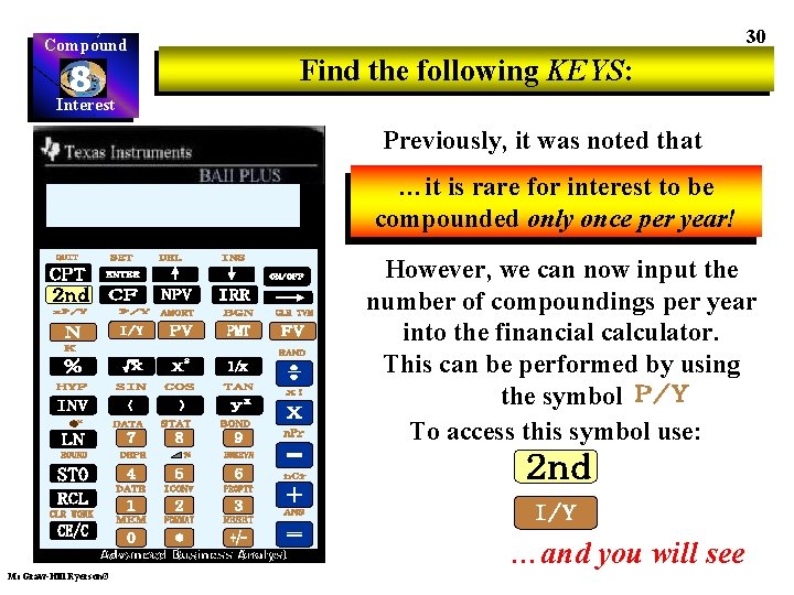 Compound 8 Interest 30 Find the following KEYS: Previously, it was noted that …it
