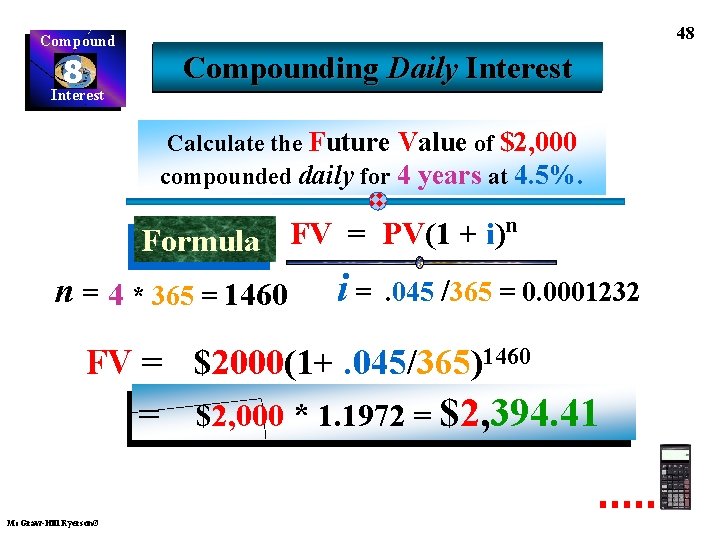 Compound 8 Interest 48 Compounding Daily Interest Calculate the Future Value of $2, 000