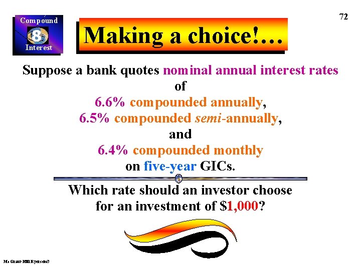 Compound 8 Interest 72 Making a choice!… Suppose a bank quotes nominal annual interest