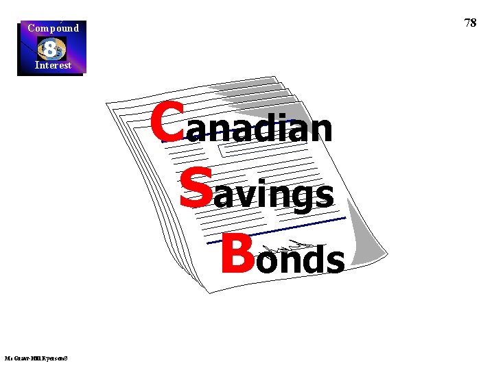 78 Compound 8 Interest Canadian Savings Bonds Mc. Graw-Hill Ryerson© 