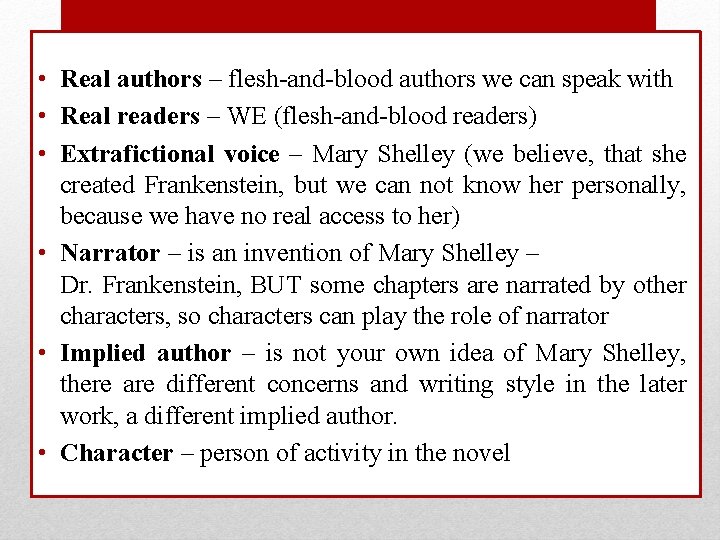  • Real authors – flesh-and-blood authors we can speak with • Real readers