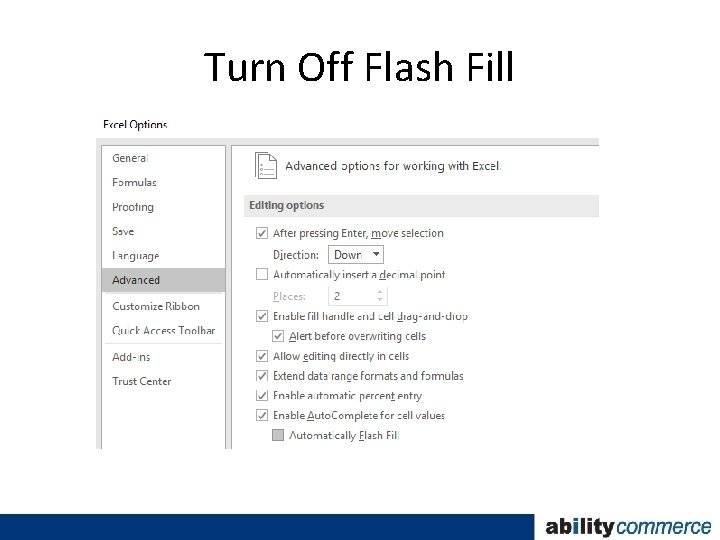 Turn Off Flash Fill 