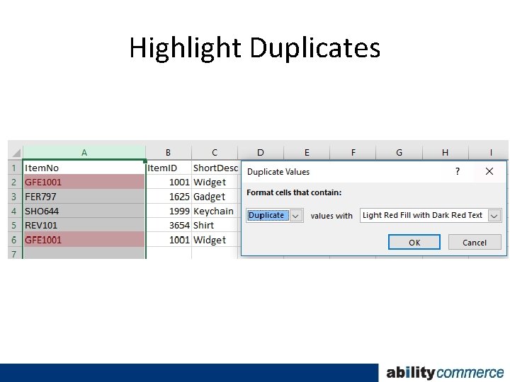 Highlight Duplicates 