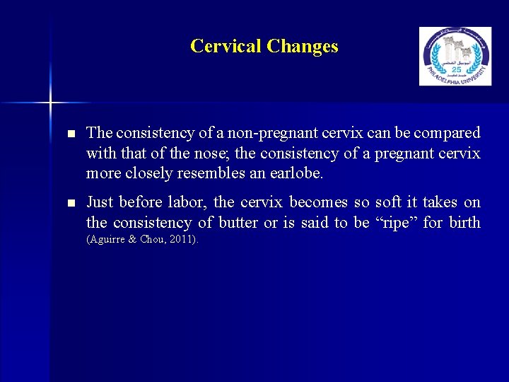 Cervical Changes n The consistency of a non-pregnant cervix can be compared with that