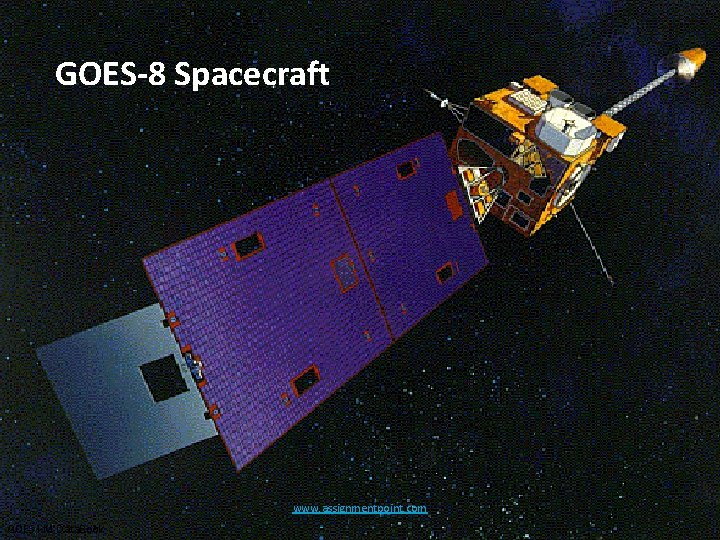 GOES-8 Spacecraft The GOES Spacecraft www. assignmentpoint. com GOES I-M Data. Book 