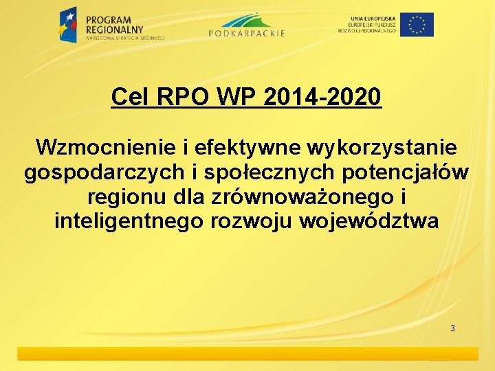 Cel RPO WP 2014 -2020 Wzmocnienie i efektywne wykorzystanie gospodarczych i społecznych potencjałów regionu