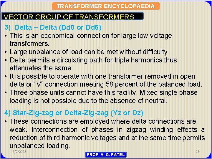 TRANSFORMER ENCYCLOPAEDIA VECTOR GROUP OF TRANSFORMERS 3) Delta – Delta (Dd 0 or Dd