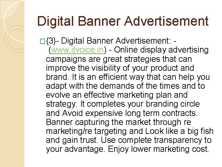 Digital Banner Advertisement �{3}- Digital Banner Advertisement: (www. itvoice. in) - Online display advertising