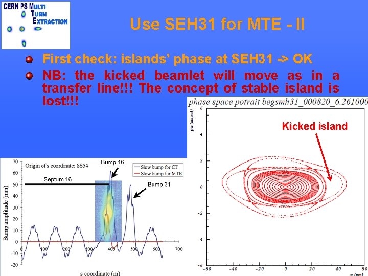 Use SEH 31 for MTE - II First check: islands’ phase at SEH 31