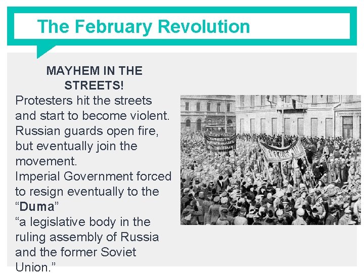 The February Revolution MAYHEM IN THE STREETS! Protesters hit the streets and start to
