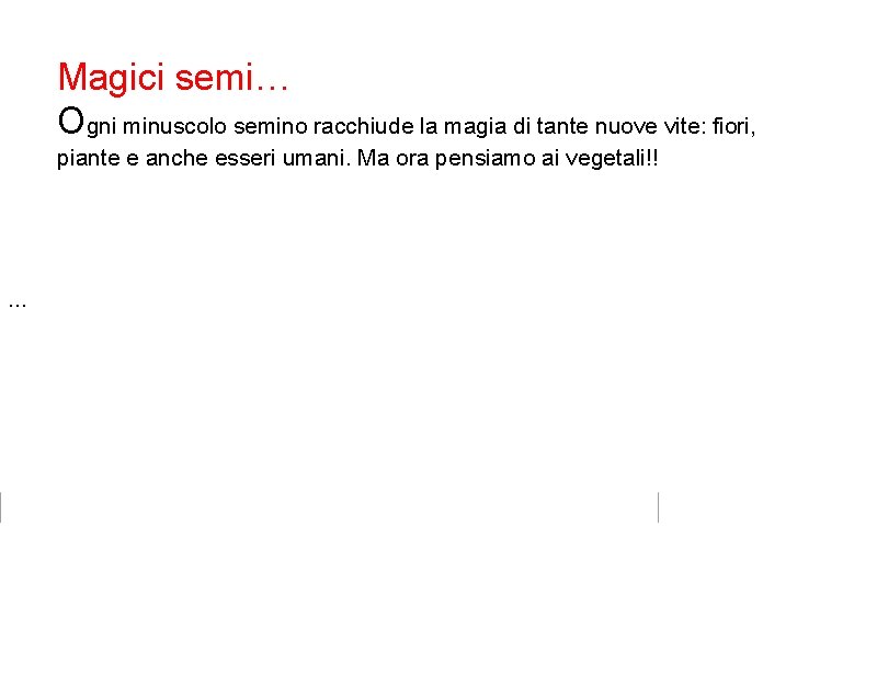 Magici semi… Ogni minuscolo semino racchiude la magia di tante nuove vite: fiori, piante